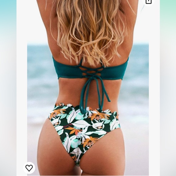 Green flower bikini - Picture 2 of 7